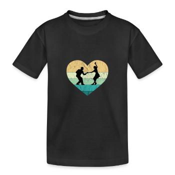 I love Rock'n Roll Tanzpaar Retro Herz - Kinder Premium Bio T-Shirt - Schwarz - Vorne