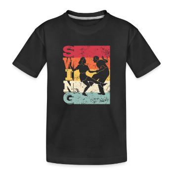 Boogie Woogie Swing Tanzen Retro Farben Vintage - Kinder Premium Bio T-Shirt - Schwarz - Vorne