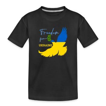 Freedom for Ukraine - Kids' Premium Organic T-Shirt - black - Front
