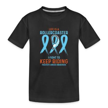Prostate Cancer Cancer Light Blue Rollercoaster - T-shirt bio Premium Enfant - noir - Devant