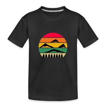 Montagnes de montagne - T-shirt bio Premium Enfant - noir - Devant