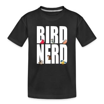 Oiseaux Oiseau Nerd - T-shirt bio Premium Enfant - noir - Devant