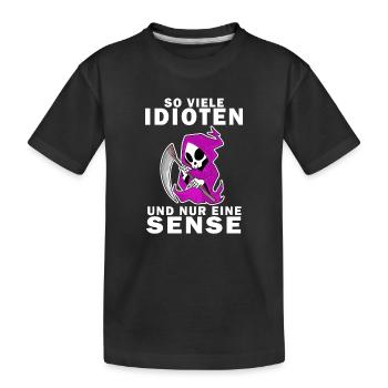 Sensenmann Dame - Kinder Premium Bio T-Shirt - Schwarz - Vorne