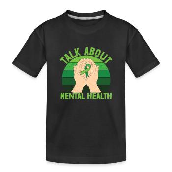 Parlez de santé mentale - T-shirt bio Premium Enfant - noir - Devant
