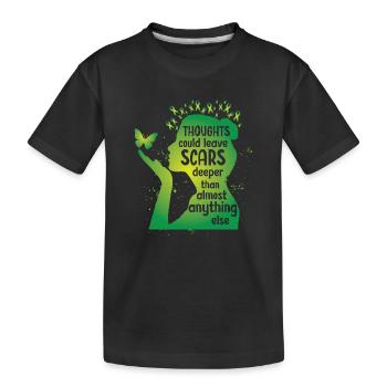 Les pensées en matière de santé mentale pourraient laisser des cicatrices - T-shirt bio Premium Enfant - noir - Devant