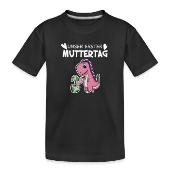 Muttertag - erster Muttertag Geschenk - Kinder Premium Bio T-Shirt - Schwarz - Vorne