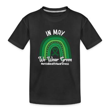In May We Wear Green Mental Health - Kinder Premium Bio T-Shirt - Schwarz - Vorne