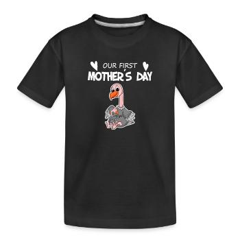 Cadeau de fête des mères - Notre première fête des mères - T-shirt bio Premium Enfant - noir - Devant