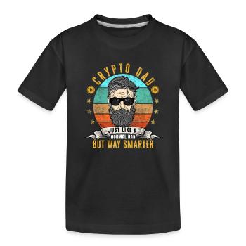 Bitcoin Crypto Dad wie ein normaler Dad - Kinder Premium Bio T-Shirt - Schwarz - Vorne