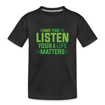 Ceinture verte Votre vie compte - T-shirt bio Premium Enfant - noir - Devant