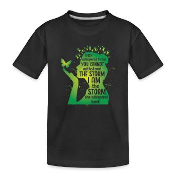Mental Health Grüner Schmetterling - Kinder Premium Bio T-Shirt - Schwarz - Vorne