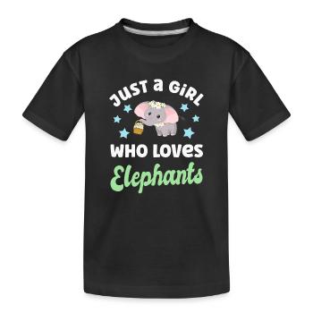 Elefant Elefanten - Kinder Premium Bio T-Shirt - Schwarz - Vorne
