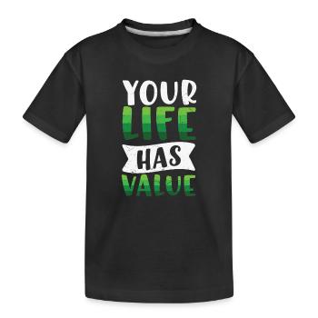 Mental Health Your Life Has Value - Kinder Premium Bio T-Shirt - Schwarz - Vorne