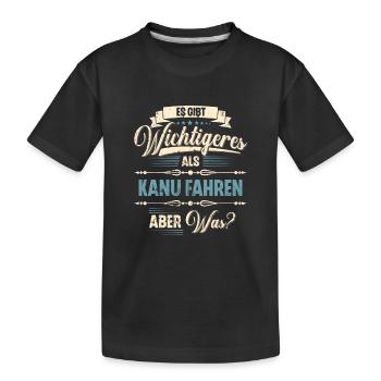 Kanu Kanufahrer Kanufahren - Kinder Premium Bio T-Shirt - Schwarz - Vorne