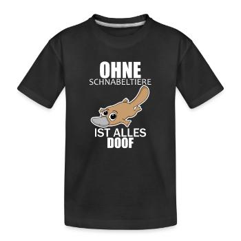 Schnabeltier - Kinder Premium Bio T-Shirt - Schwarz - Vorne