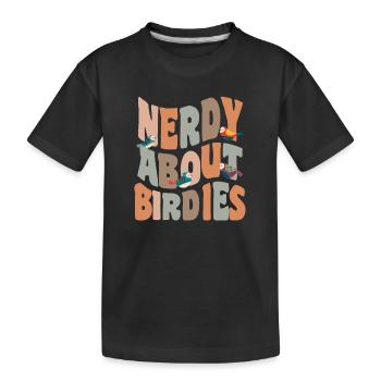Oiseaux nerdy à propos des birdies - T-shirt bio Premium Enfant - noir - Devant