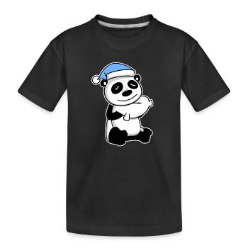 Panda Baby - Kinder Premium Bio T-Shirt - Schwarz - Vorne
