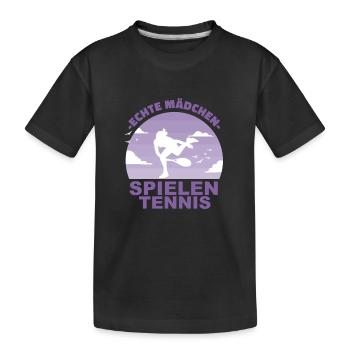 Tennis Mädchen Hobby Tennisspielerin Geschenk - Kinder Premium Bio T-Shirt - Schwarz - Vorne