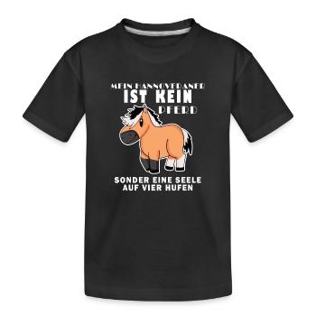 Hannoveraner Pferd Hauspferd - Kinder Premium Bio T-Shirt - Schwarz - Vorne