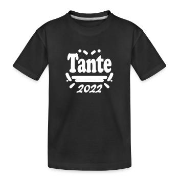 Tante 2022 - Werdende Tante - Tante werden - Kinder Premium Bio T-Shirt - Schwarz - Vorne