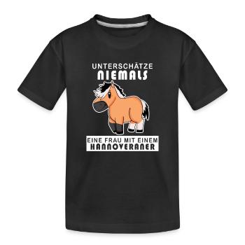 Hannoveraner Pferd Hauspferd - Kinder Premium Bio T-Shirt - Schwarz - Vorne
