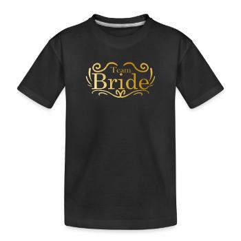 Team Braut in Gold Hochzeitsfeier - Kinder Premium Bio T-Shirt - Schwarz - Vorne