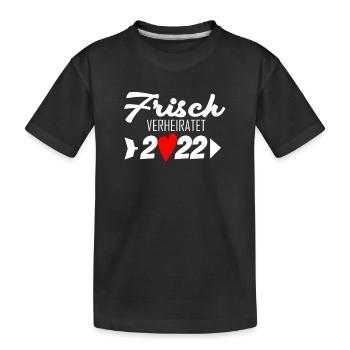 Frisch verheiratet 2022 - Kinder Premium Bio T-Shirt - Schwarz - Vorne