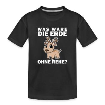 Tierschutz Tierschützer Umweltschutz Reh - Kinder Premium Bio T-Shirt - Schwarz - Vorne