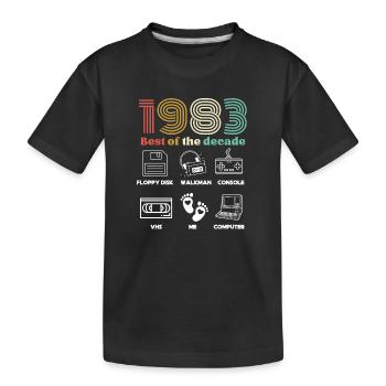 Das Beste des Jahrzehnts 1983 - Geburtstagshumor - Kinder Premium Bio T-Shirt - Schwarz - Vorne