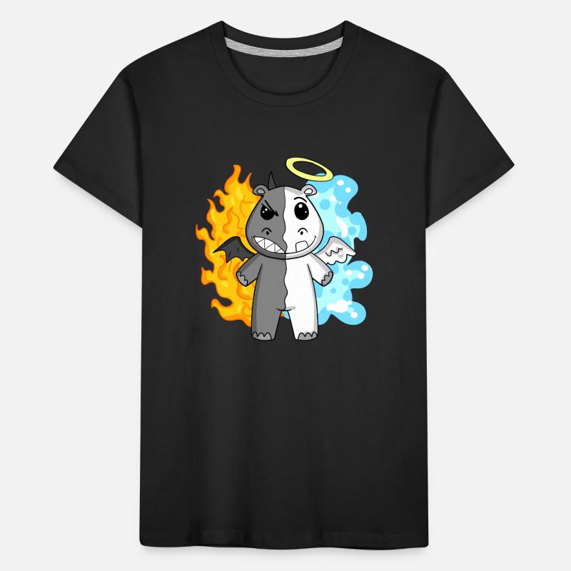 Hippopotamus - Angel and Devil Kids' Premium Organic T-Shirt
