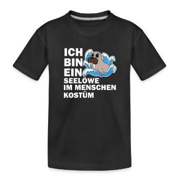 Walross - Kinder Premium Bio T-Shirt - Schwarz - Vorne