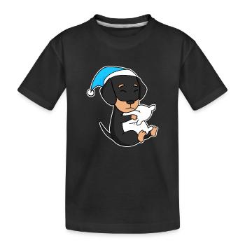 Chien Race de chien Teckel Teckel - T-shirt bio Premium Enfant - noir - Devant