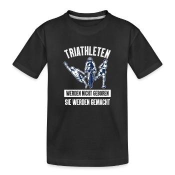 Triathleten Werden Nicht Triathlon - Kinder Premium Bio T-Shirt - Schwarz - Vorne