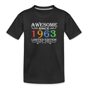 1963 - Born 1963 - Kids' Premium Organic T-Shirt - black - Front