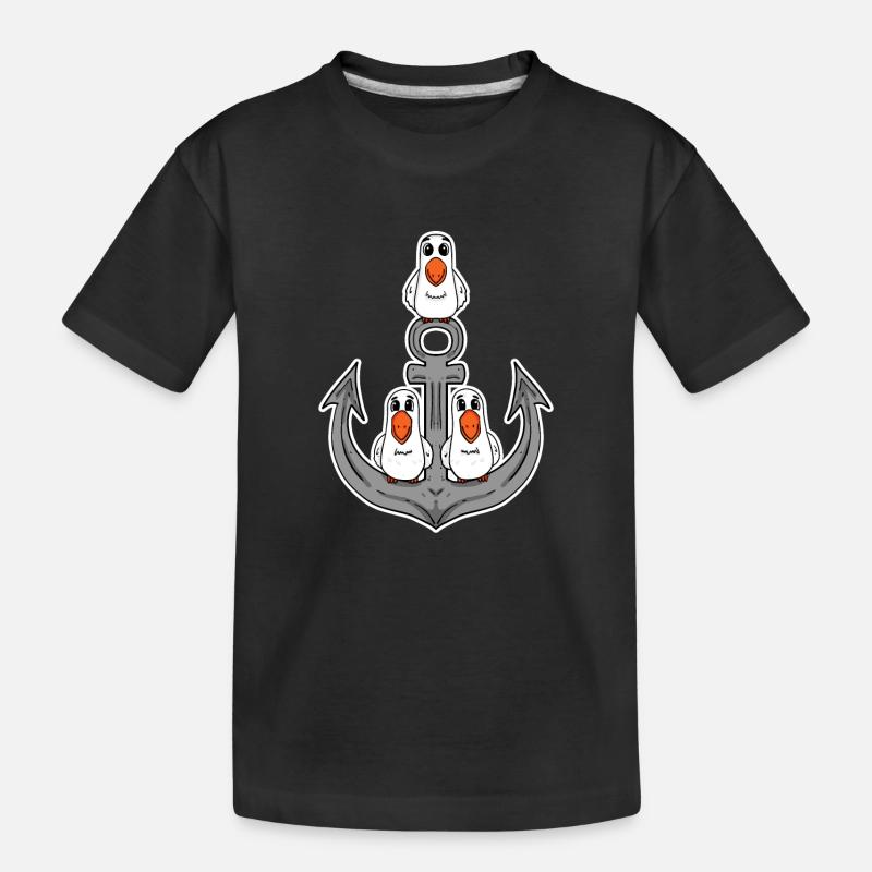 Mouettes Ancre de mouette - T-shirt bio Premium Enfant - noir