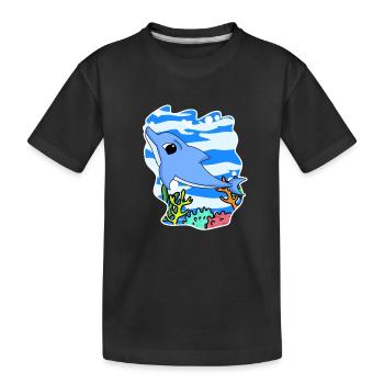 Dauphin - Mammifère Animal marin Environnement de conservation de la nature - T-shirt bio Premium Enfant - noir - Devant