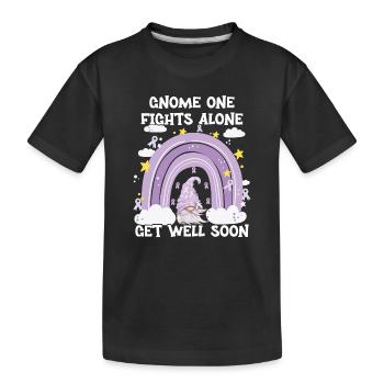 Gnome One se bat seul sensibilisation au cancer - T-shirt bio Premium Enfant - noir - Devant