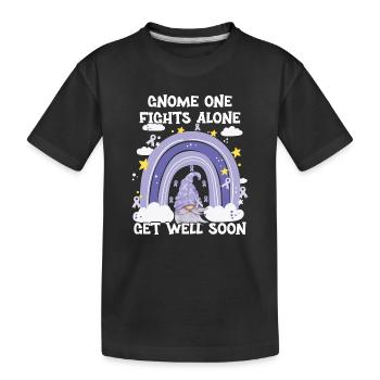 Gnome One se bat seul contre le cancer de l’estomac - T-shirt bio Premium Enfant - noir - Devant