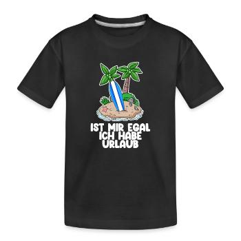 Urlaub - Kinder Premium Bio T-Shirt - Schwarz - Vorne