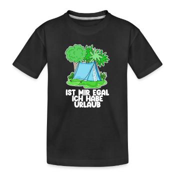 Urlaub - Kinder Premium Bio T-Shirt - Schwarz - Vorne