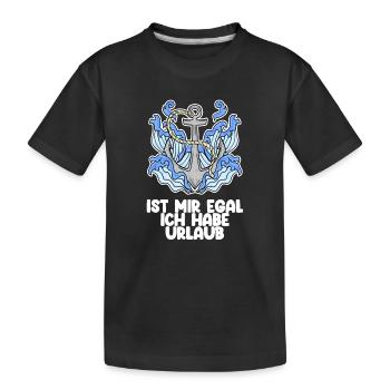 Urlaub - Kinder Premium Bio T-Shirt - Schwarz - Vorne