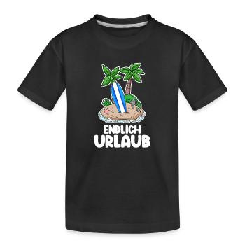 Urlaub - Kinder Premium Bio T-Shirt - Schwarz - Vorne