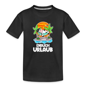 Urlaub - Kinder Premium Bio T-Shirt - Schwarz - Vorne