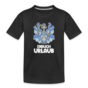 Urlaub - Kinder Premium Bio T-Shirt - Schwarz - Vorne
