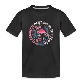Best Sis In The Flock Sistermingo - Kinder Premium Bio T-Shirt - Schwarz - Vorne