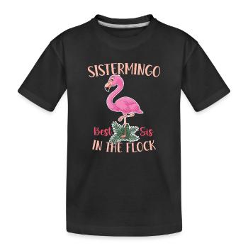 Best Sis In The Flock Sistermingo - Kinder Premium Bio T-Shirt - Schwarz - Vorne