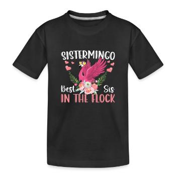 Best Sis In The Flock Sistermingo - Kinder Premium Bio T-Shirt - Schwarz - Vorne