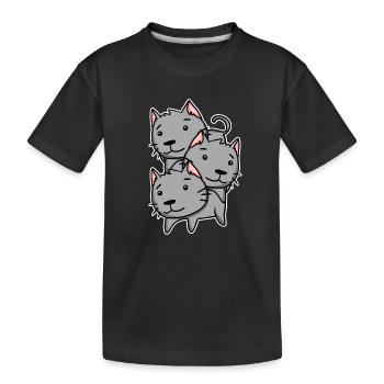 Chats mignons - T-shirt bio Premium Enfant - noir - Devant