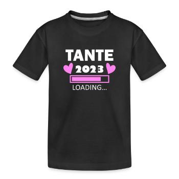 Tante 2023 - Tante werden - Tante Geschenk - Kinder Premium Bio T-Shirt - Schwarz - Vorne