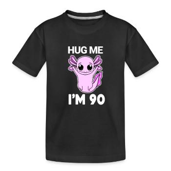 90 Geburtstag - 90 Jahre - Umarmung - Kinder Premium Bio T-Shirt - Schwarz - Vorne